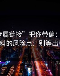 别让“专属链接”把你带偏：谈谈99tk精准资料的风险点：别等出事才补救