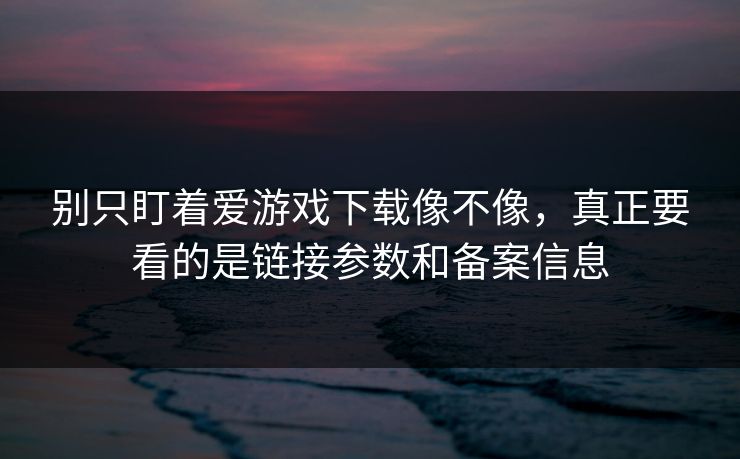 别只盯着爱游戏下载像不像,真正要看的是链接参数和备案信息 别只盯着爱游戏下载像不像,真正要看的是链接参数和备案信息